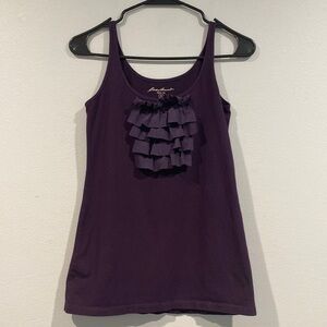 Eddie Bauer Purple Ruffled Tank Top - Size Small